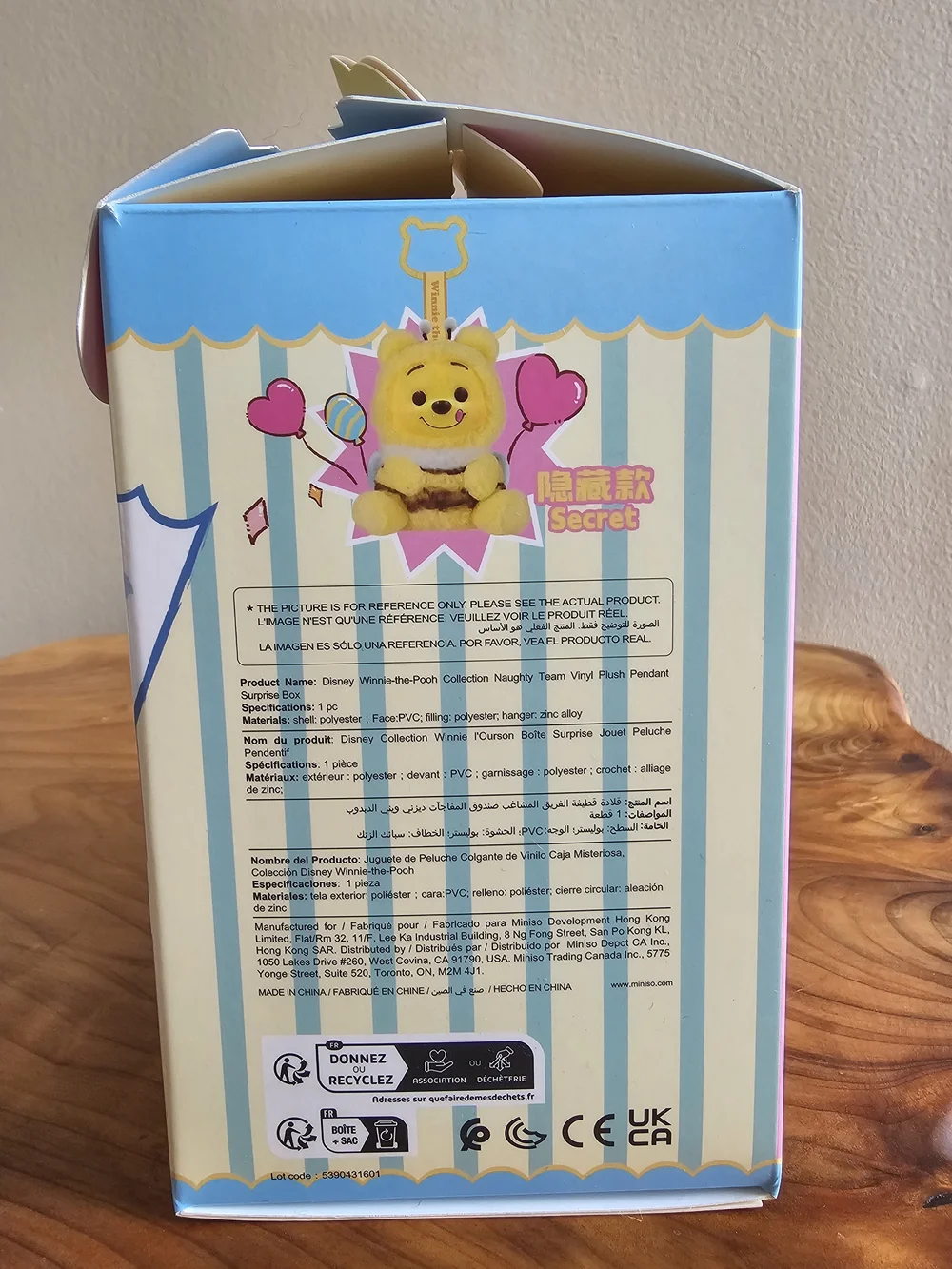 Miniso Plush Toy Pooh In Bunny Outfit with Carrot - Picture 3 of 7